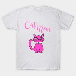 Pink Cat Mom T-Shirt